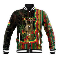 Bolivia Baseball Jacket The Llama With Kantuta Over Andean Patterns - Wonder Print Shop