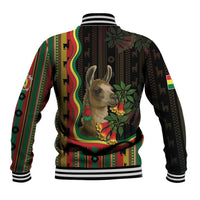Bolivia Baseball Jacket The Llama With Kantuta Over Andean Patterns - Wonder Print Shop
