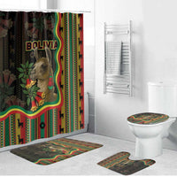 Bolivia Bathroom Set The Llama With Kantuta Over Andean Patterns - Wonder Print Shop