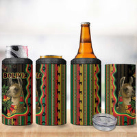 Bolivia 4 in 1 Can Cooler Tumbler The Llama With Kantuta Over Andean Patterns - Wonder Print Shop