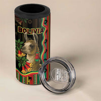 Bolivia 4 in 1 Can Cooler Tumbler The Llama With Kantuta Over Andean Patterns - Wonder Print Shop