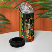 Bolivia 4 in 1 Can Cooler Tumbler The Llama With Kantuta Over Andean Patterns - Wonder Print Shop