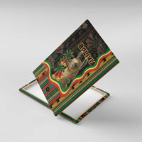 Bolivia Canvas Wall Art The Llama With Kantuta Over Andean Patterns - Wonder Print Shop