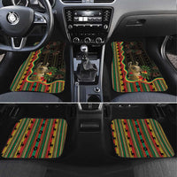 Bolivia Car Mats The Llama With Kantuta Over Andean Patterns - Wonder Print Shop