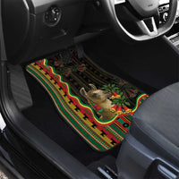 Bolivia Car Mats The Llama With Kantuta Over Andean Patterns - Wonder Print Shop