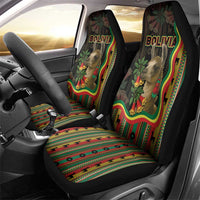 Bolivia Car Seat Cover The Llama With Kantuta Over Andean Patterns - Wonder Print Shop