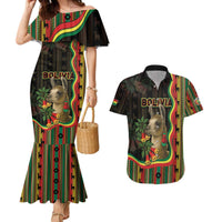 Bolivia Couples Matching Mermaid Dress and Hawaiian Shirt The Llama With Kantuta Over Andean Patterns - Wonder Print Shop