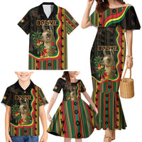 Bolivia Family Matching Mermaid Dress and Hawaiian Shirt The Llama With Kantuta Over Andean Patterns - Wonder Print Shop