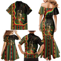 Bolivia Family Matching Mermaid Dress and Hawaiian Shirt The Llama With Kantuta Over Andean Patterns - Wonder Print Shop