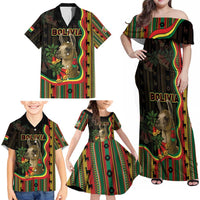 Bolivia Family Matching Off Shoulder Maxi Dress and Hawaiian Shirt The Llama With Kantuta Over Andean Patterns - Wonder Print Shop