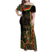Bolivia Family Matching Off Shoulder Maxi Dress and Hawaiian Shirt The Llama With Kantuta Over Andean Patterns - Wonder Print Shop