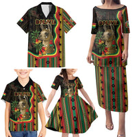 Bolivia Family Matching Puletasi and Hawaiian Shirt The Llama With Kantuta Over Andean Patterns - Wonder Print Shop