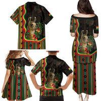 Bolivia Family Matching Puletasi and Hawaiian Shirt The Llama With Kantuta Over Andean Patterns - Wonder Print Shop