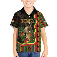 Bolivia Family Matching Short Sleeve Bodycon Dress and Hawaiian Shirt The Llama With Kantuta Over Andean Patterns - Wonder Print Shop