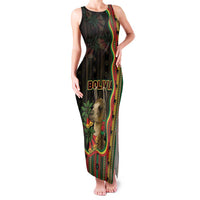 Bolivia Family Matching Tank Maxi Dress and Hawaiian Shirt The Llama With Kantuta Over Andean Patterns - Wonder Print Shop