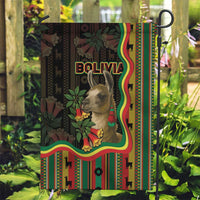 Bolivia Garden Flag The Llama With Kantuta Over Andean Patterns - Wonder Print Shop