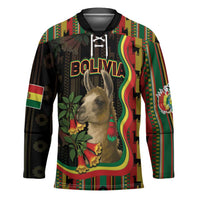 Bolivia Hockey Jersey The Llama With Kantuta Over Andean Patterns - Wonder Print Shop