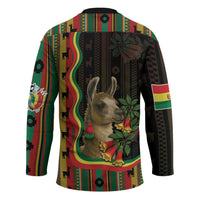 Bolivia Hockey Jersey The Llama With Kantuta Over Andean Patterns - Wonder Print Shop
