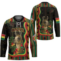 Bolivia Hockey Jersey The Llama With Kantuta Over Andean Patterns - Wonder Print Shop