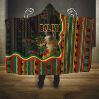 Bolivia Hooded Blanket The Llama With Kantuta Over Andean Patterns - Wonder Print Shop