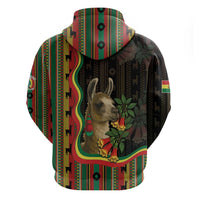 Bolivia Hoodie The Llama With Kantuta Over Andean Patterns - Wonder Print Shop