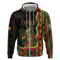 Bolivia Hoodie The Llama With Kantuta Over Andean Patterns - Wonder Print Shop