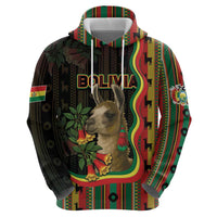 Bolivia Hoodie The Llama With Kantuta Over Andean Patterns - Wonder Print Shop
