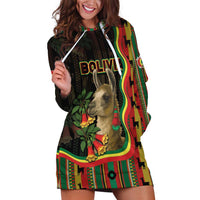 Bolivia Hoodie Dress The Llama With Kantuta Over Andean Patterns - Wonder Print Shop