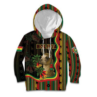 Bolivia Kid Hoodie The Llama With Kantuta Over Andean Patterns - Wonder Print Shop