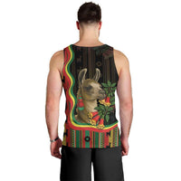 Bolivia Men Tank Top The Llama With Kantuta Over Andean Patterns - Wonder Print Shop