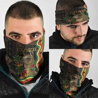 Bolivia Neck Gaiter The Llama With Kantuta Over Andean Patterns - Wonder Print Shop