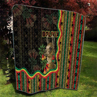 Bolivia Quilt The Llama With Kantuta Over Andean Patterns - Wonder Print Shop