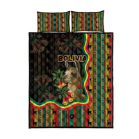 Bolivia Quilt Bed Set The Llama With Kantuta Over Andean Patterns - Wonder Print Shop