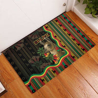 Bolivia Rubber Doormat The Llama With Kantuta Over Andean Patterns - Wonder Print Shop