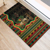 Bolivia Rubber Doormat The Llama With Kantuta Over Andean Patterns - Wonder Print Shop