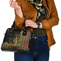 Bolivia Shoulder Handbag The Llama With Kantuta Over Andean Patterns - Wonder Print Shop
