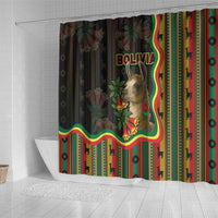 Bolivia Shower Curtain The Llama With Kantuta Over Andean Patterns - Wonder Print Shop