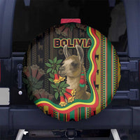 Bolivia Spare Tire Cover The Llama With Kantuta Over Andean Patterns - Wonder Print Shop