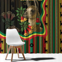Bolivia Window Curtain The Llama With Kantuta Over Andean Patterns - Wonder Print Shop