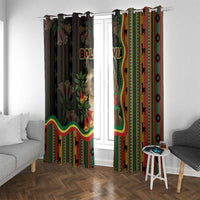 Bolivia Window Curtain The Llama With Kantuta Over Andean Patterns - Wonder Print Shop