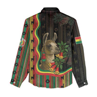 Bolivia Women Casual Shirt The Llama With Kantuta Over Andean Patterns - Wonder Print Shop