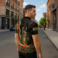 Bolivia Zipper Polo Shirt The Llama With Kantuta Over Andean Patterns - Wonder Print Shop