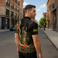 Bolivia Zipper Polo Shirt The Llama With Kantuta Over Andean Patterns - Wonder Print Shop