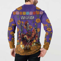 Day Of The Dead Button Sweatshirt Viva La Vida - Wonder Print Shop