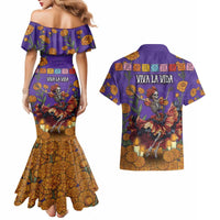 Day Of The Dead Couples Matching Mermaid Dress and Hawaiian Shirt Viva La Vida - Wonder Print Shop