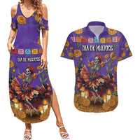 Day Of The Dead Couples Matching Summer Maxi Dress and Hawaiian Shirt Viva La Vida - Wonder Print Shop