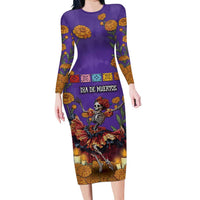 Day Of The Dead Family Matching Long Sleeve Bodycon Dress and Hawaiian Shirt Viva La Vida - Wonder Print Shop
