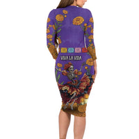 Day Of The Dead Family Matching Long Sleeve Bodycon Dress and Hawaiian Shirt Viva La Vida - Wonder Print Shop