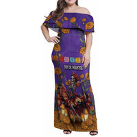 Day Of The Dead Family Matching Off Shoulder Maxi Dress and Hawaiian Shirt Viva La Vida - Wonder Print Shop