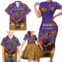 Day Of The Dead Family Matching Short Sleeve Bodycon Dress and Hawaiian Shirt Viva La Vida - Wonder Print Shop